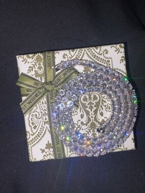 Moissanite coated with cz stones 5mm 22 inch tennis chain